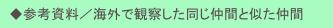 　◆参考資料／海外で観察した同じ仲間と似た仲間　