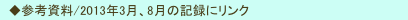 　◆参考資料/2013年3月、8月の記録にリンク
