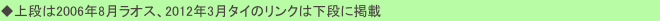 ◆上段は2006年8月ラオス、2012年3月タイのリンクは下段に掲載