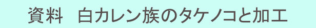 資料　白カレン族のタケノコと加工