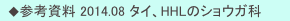 　◆参考資料 2014.08 タイ、HHLのショウガ科